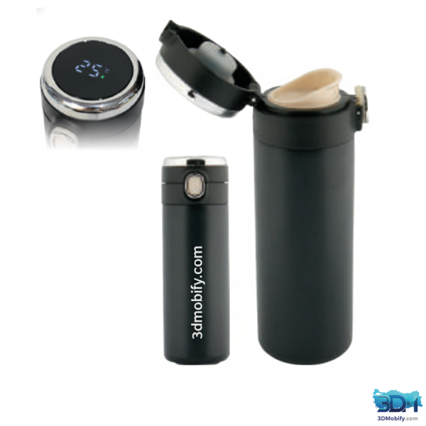 Akıllı Termos Mat Siyah - Sıcaklık Kontrollü